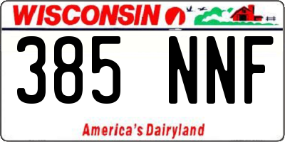 WI license plate 385NNF