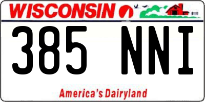 WI license plate 385NNI