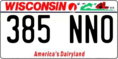 WI license plate 385NNO