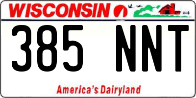 WI license plate 385NNT