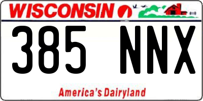 WI license plate 385NNX