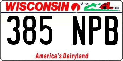 WI license plate 385NPB