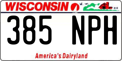 WI license plate 385NPH
