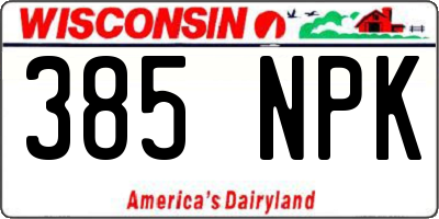 WI license plate 385NPK