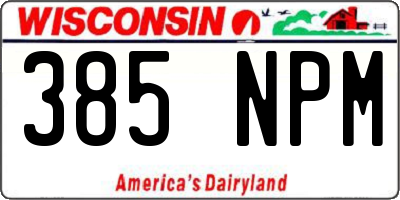 WI license plate 385NPM