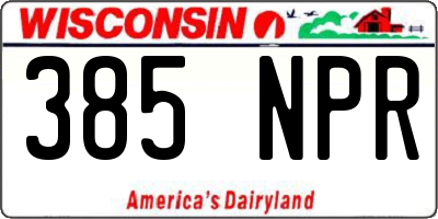 WI license plate 385NPR