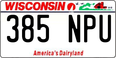 WI license plate 385NPU