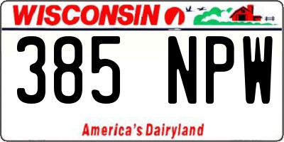WI license plate 385NPW