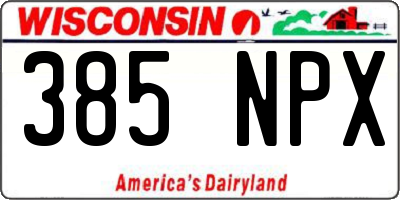 WI license plate 385NPX