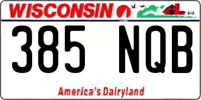 WI license plate 385NQB