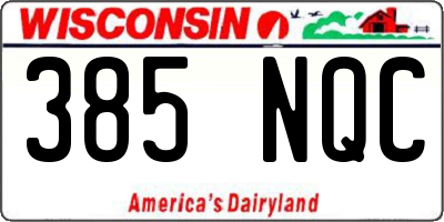 WI license plate 385NQC