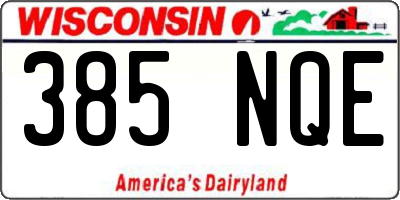 WI license plate 385NQE