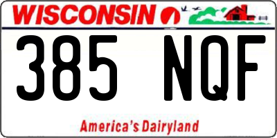 WI license plate 385NQF