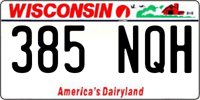 WI license plate 385NQH