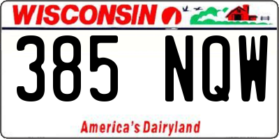 WI license plate 385NQW