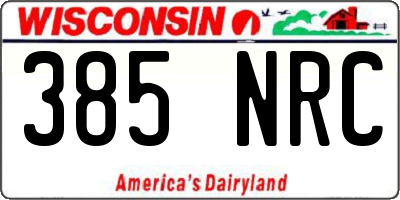 WI license plate 385NRC