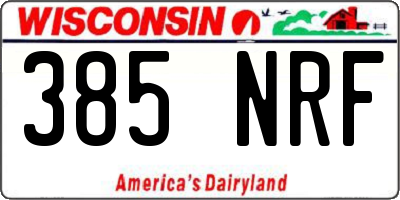 WI license plate 385NRF