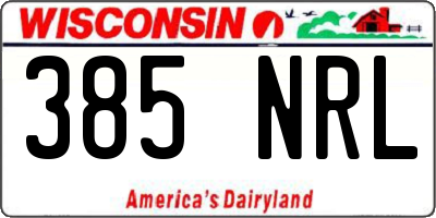 WI license plate 385NRL