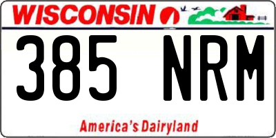 WI license plate 385NRM