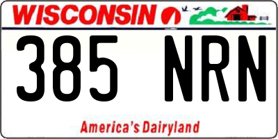 WI license plate 385NRN