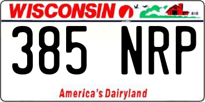 WI license plate 385NRP