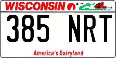 WI license plate 385NRT