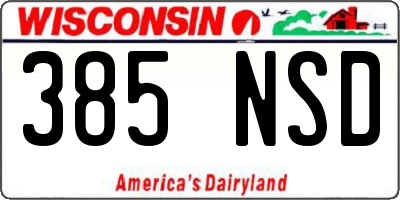 WI license plate 385NSD