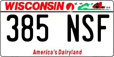 WI license plate 385NSF