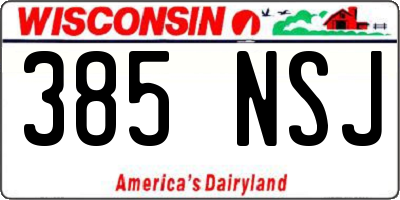 WI license plate 385NSJ