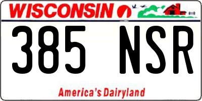 WI license plate 385NSR