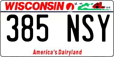 WI license plate 385NSY