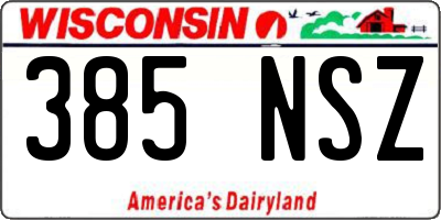 WI license plate 385NSZ