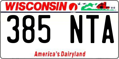 WI license plate 385NTA