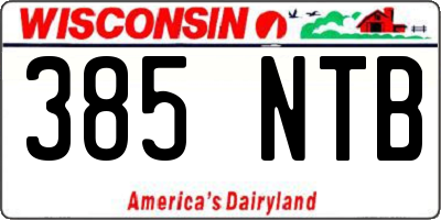WI license plate 385NTB