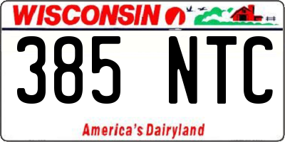 WI license plate 385NTC