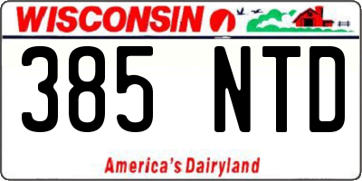 WI license plate 385NTD