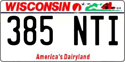 WI license plate 385NTI