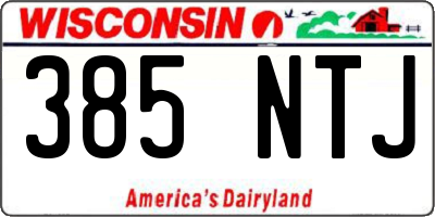 WI license plate 385NTJ