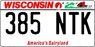 WI license plate 385NTK