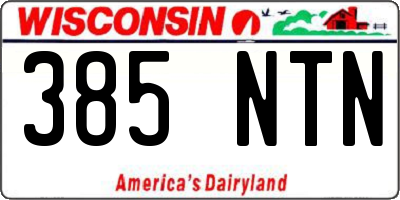 WI license plate 385NTN