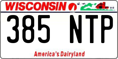 WI license plate 385NTP