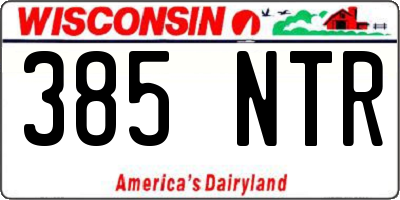 WI license plate 385NTR