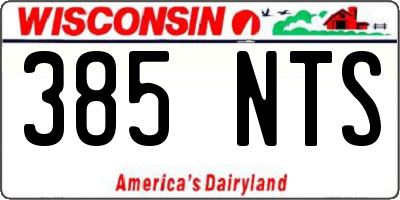 WI license plate 385NTS