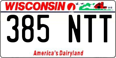 WI license plate 385NTT