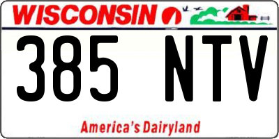 WI license plate 385NTV