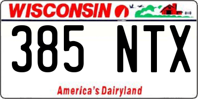 WI license plate 385NTX