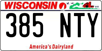WI license plate 385NTY