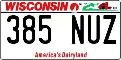 WI license plate 385NUZ