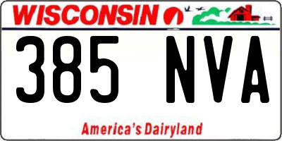 WI license plate 385NVA