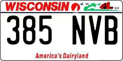 WI license plate 385NVB